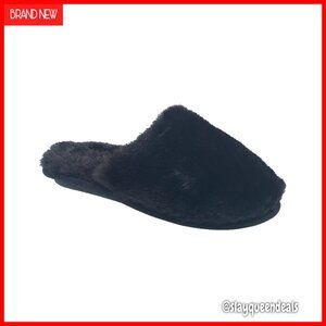Faux Fur Slippers Plush Indoor House Shoes Cozy Comfort Closed Toe
